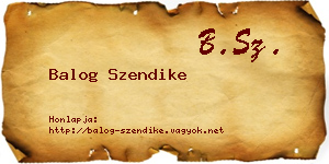Balog Szendike névjegykártya